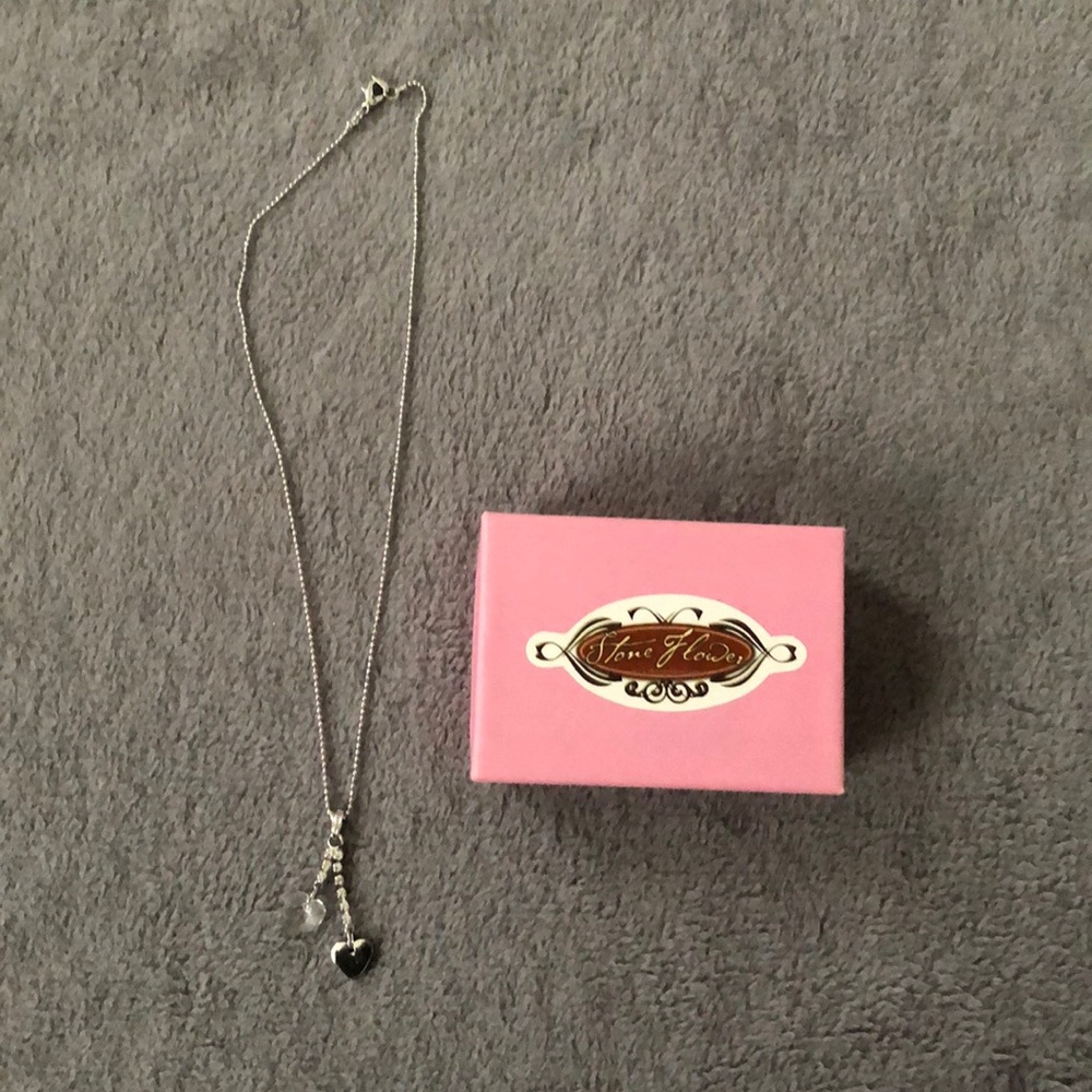 Heart Crystal Necklace Stone Flower Boutique NYC